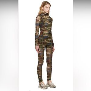 Ivy Park x Adidas Camouflage Rushed CatSuit Jumpsuit Green & Brown XS